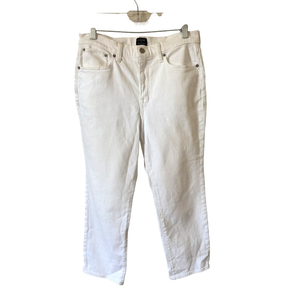 J. Crew High Rise Essential Straight Denim Jeans White Size 29 Petite